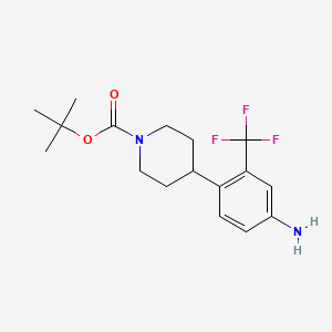 molecular formula C17H23F3N2O2 B8163986 Tert-butyl 4-(4-amino-2-(trifluoromethyl)phenyl)piperidine-1-carboxylate 