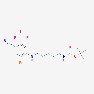 tert-Butyl (5-((2-bromo-4-cyano-5-(trifluoromethyl)phenyl)amino)pentyl)carbamate