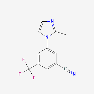 molecular formula C12H8F3N3 B8163999 3-(2-Methyl-1H-imidazol-1-yl)-5-(trifluoromethyl)-benzonitrile 