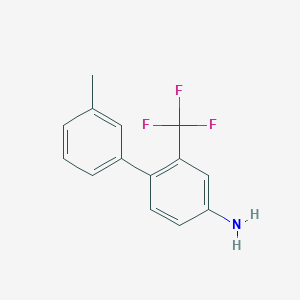 molecular formula C14H12F3N B8164011 3'-Methyl-2-(trifluoromethyl)-[1,1'-biphenyl]-4-amine 