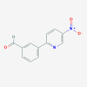 molecular formula C12H8N2O3 B8164021 3-(5-Nitropyridin-2-yl)benzaldehyde 