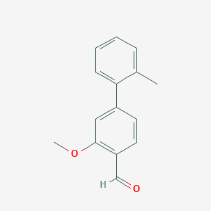 molecular formula C15H14O2 B8164039 3-Methoxy-2'-methyl-[1,1'-biphenyl]-4-carbaldehyde 