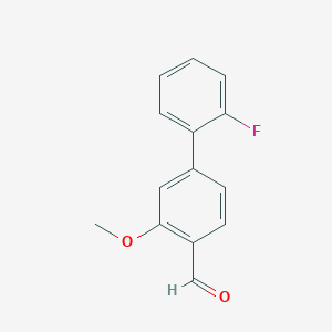 molecular formula C14H11FO2 B8164040 2'-Fluoro-3-methoxy-[1,1'-biphenyl]-4-carbaldehyde 