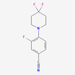 molecular formula C12H11F3N2 B8164069 4-(4,4-Difluoropiperidin-1-yl)-3-fluorobenzonitrile 