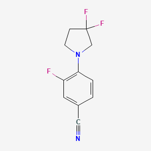 molecular formula C11H9F3N2 B8164076 4-(3,3-Difluoropyrrolidin-1-yl)-3-fluorobenzonitrile 