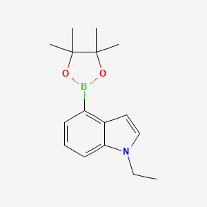 molecular formula C16H22BNO2 B8164086 1-Ethyl-4-(4,4,5,5-tetramethyl-1,3,2-dioxaborolan-2-yl)-1H-indole 