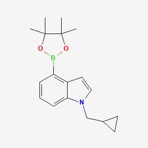 molecular formula C18H24BNO2 B8164087 1-(Cyclopropylmethyl)-4-(4,4,5,5-tetramethyl-1,3,2-dioxaborolan-2-yl)-1H-indole 