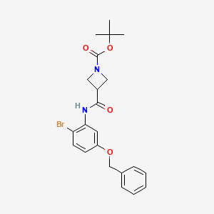 molecular formula C22H25BrN2O4 B8164122 tert-Butyl 3-((5-(benzyloxy)-2-bromophenyl)carbamoyl)azetidine-1-carboxylate 