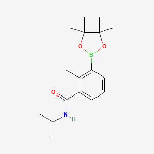 molecular formula C17H26BNO3 B8164133 N-Isopropyl-2-methyl-3-(4,4,5,5-tetramethyl-1,3,2-dioxaborolan-2-yl)benzamide 