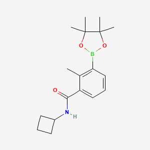 molecular formula C18H26BNO3 B8164140 N-cyclobutyl-2-methyl-3-(4,4,5,5-tetramethyl-1,3,2-dioxaborolan-2-yl)benzamide 