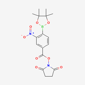 molecular formula C17H19BN2O8 B8164152 2,5-Dioxopyrrolidin-1-yl 3-nitro-4-(4,4,5,5-tetramethyl-1,3,2-dioxaborolan-2-yl)benzoate 