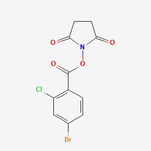 molecular formula C11H7BrClNO4 B8164165 2,5-Dioxopyrrolidin-1-yl 4-bromo-2-chlorobenzoate 