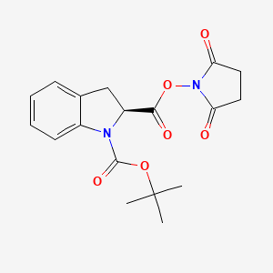 molecular formula C18H20N2O6 B8164185 (S)-1-tert-butyl 2-(2,5-dioxopyrrolidin-1-yl) indoline-1,2-dicarboxylate 