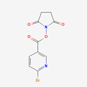 molecular formula C10H7BrN2O4 B8164193 2,5-Dioxopyrrolidin-1-yl 6-bromonicotinate 