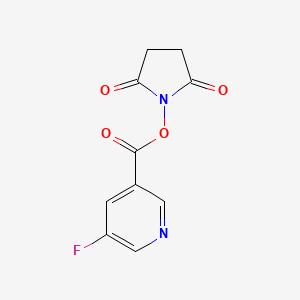 molecular formula C10H7FN2O4 B8164196 2,5-Dioxopyrrolidin-1-yl 5-fluoronicotinate 