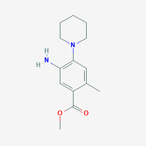 molecular formula C14H20N2O2 B8164211 Methyl 5-amino-2-methyl-4-(piperidin-1-yl)benzoate 
