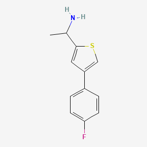 molecular formula C12H12FNS B8164227 1-(4-(4-Fluorophenyl)thiophen-2-yl)ethanamine 