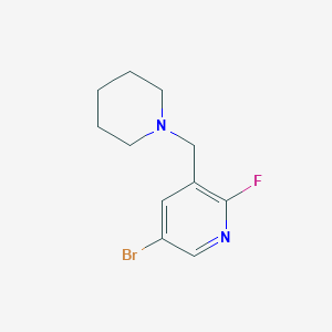 molecular formula C11H14BrFN2 B8164335 5-Bromo-2-fluoro-3-(piperidin-1-ylmethyl)pyridine 