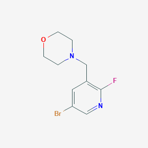 molecular formula C10H12BrFN2O B8164336 4-((5-Bromo-2-fluoropyridin-3-yl)methyl)morpholine 