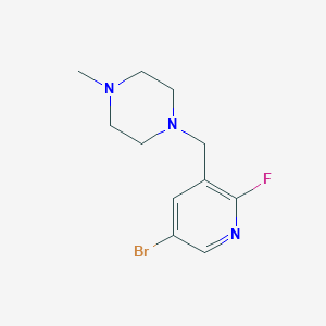 molecular formula C11H15BrFN3 B8164341 1-((5-Bromo-2-fluoropyridin-3-yl)methyl)-4-methylpiperazine 