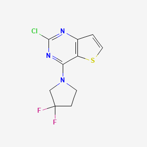 molecular formula C10H8ClF2N3S B8164348 2-Chloro-4-(3,3-difluoropyrrolidin-1-yl)thieno[3,2-d]pyrimidine 