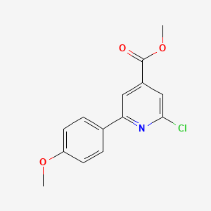 molecular formula C14H12ClNO3 B8164353 Methyl 2-chloro-6-(4-methoxyphenyl)isonicotinate 