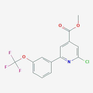 molecular formula C14H9ClF3NO3 B8164356 Methyl 2-chloro-6-(3-(trifluoromethoxy)phenyl)isonicotinate 