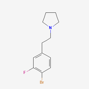 molecular formula C12H15BrFN B8164363 1-(4-Bromo-3-fluorophenethyl)pyrrolidine 