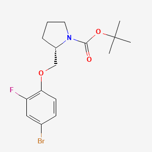 molecular formula C16H21BrFNO3 B8164390 (S)-tert-butyl 2-((4-bromo-2-fluorophenoxy)methyl)pyrrolidine-1-carboxylate 