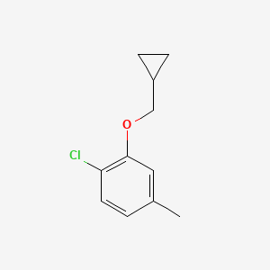 molecular formula C11H13ClO B8164413 1-Chloro-2-(cyclopropylmethoxy)-4-methylbenzene 