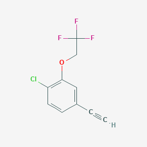 molecular formula C10H6ClF3O B8164432 1-Chloro-4-ethynyl-2-(2,2,2-trifluoroethoxy)benzene 