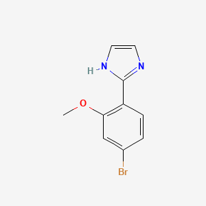 molecular formula C10H9BrN2O B8164469 2-(4-Bromo-2-methoxyphenyl)-1H-imidazole 