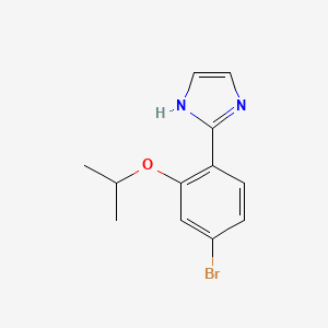 molecular formula C12H13BrN2O B8164481 2-(4-Bromo-2-isopropoxyphenyl)-1H-imidazole 