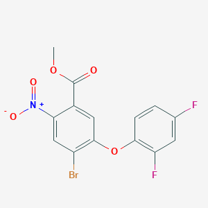 molecular formula C14H8BrF2NO5 B8164483 Methyl 4-bromo-5-(2,4-difluorophenoxy)-2-nitrobenzoate 