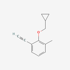 molecular formula C13H14O B8164504 2-(Cyclopropylmethoxy)-1-ethynyl-3-methylbenzene 
