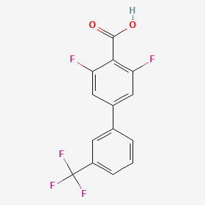 molecular formula C14H7F5O2 B8164529 3,5-Difluoro-3'-(trifluoromethyl)-[1,1'-biphenyl]-4-carboxylic acid 