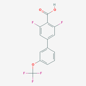 molecular formula C14H7F5O3 B8164533 3,5-Difluoro-3'-(trifluoromethoxy)-[1,1'-biphenyl]-4-carboxylic acid 