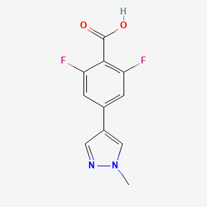molecular formula C11H8F2N2O2 B8164544 2,6-Difluoro-4-(1-methylpyrazol-4-yl)benzoic acid 