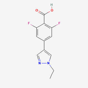 molecular formula C12H10F2N2O2 B8164546 4-(1-Ethyl-1H-pyrazol-4-yl)-2,6-difluorobenzoic acid 