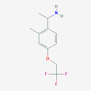 molecular formula C11H14F3NO B8164601 1-(2-Methyl-4-(2,2,2-trifluoroethoxy)phenyl)ethanamine 