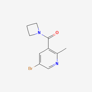 molecular formula C10H11BrN2O B8164638 Azetidin-1-yl(5-bromo-2-methylpyridin-3-yl)methanone 