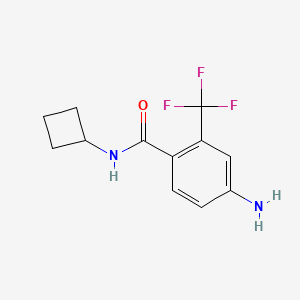 molecular formula C12H13F3N2O B8164668 4-Amino-N-cyclobutyl-2-(trifluoromethyl)benzamide 