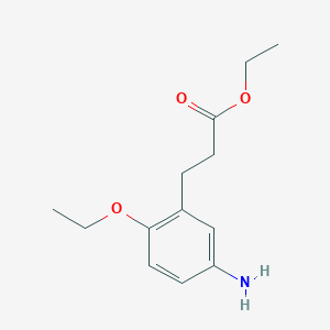 molecular formula C13H19NO3 B8164739 Ethyl 3-(5-amino-2-ethoxyphenyl)propanoate 