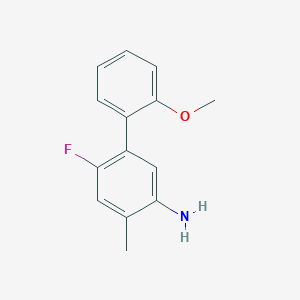molecular formula C14H14FNO B8164785 6-Fluoro-2'-methoxy-4-methyl-[1,1'-biphenyl]-3-amine 