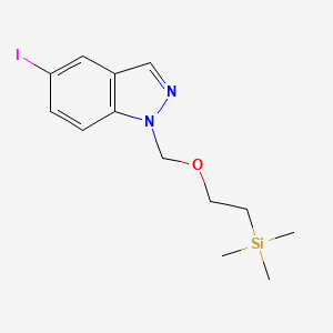 molecular formula C13H19IN2OSi B8164786 5-iodo-1-((2-(trimethylsilyl)ethoxy)methyl)-1H-indazole 