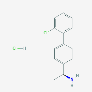 molecular formula C14H15Cl2N B8164905 (S)-1-(2'-Chloro-[1,1'-biphenyl]-4-yl)ethanamine hydrochloride 