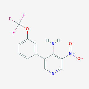 molecular formula C12H8F3N3O3 B8164921 3-Nitro-5-(3-(trifluoromethoxy)phenyl)pyridin-4-amine 