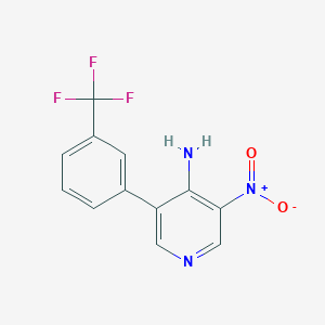 molecular formula C12H8F3N3O2 B8164929 3-Nitro-5-(3-(trifluoromethyl)phenyl)pyridin-4-amine 