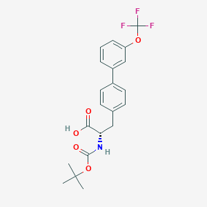 molecular formula C21H22F3NO5 B8164958 (S)-2-((tert-butoxycarbonyl)amino)-3-(3'-(trifluoromethoxy)-[1,1'-biphenyl]-4-yl)propanoic acid 