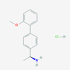 molecular formula C15H18ClNO B8164975 (S)-1-(2'-Methoxy-[1,1'-biphenyl]-4-yl)ethanamine hydrochloride 